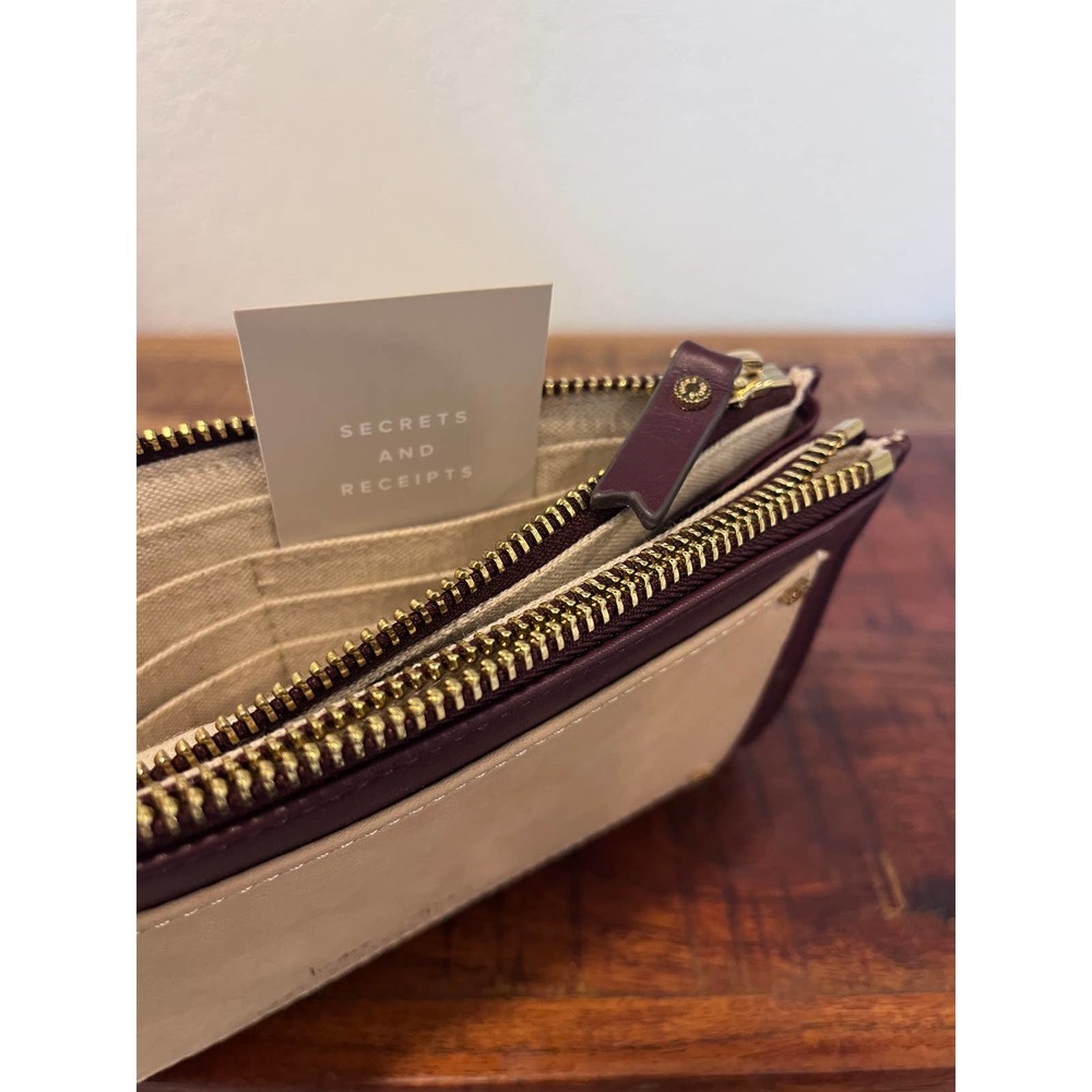 India Hicks Take Out Double Zip Burgundy Leather Wallet - Picture 5 of 5